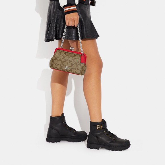 NWT Coach Outlet Nora Kisslock Crossbody In Signature Canvas - Picture 5 of 6